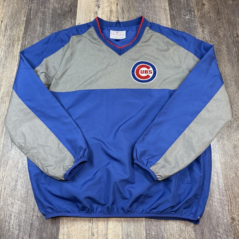 Chicago Cubs G-III Sports Windbreaker V-Neck Pullover Jacket Mens L‎ Blue MLB